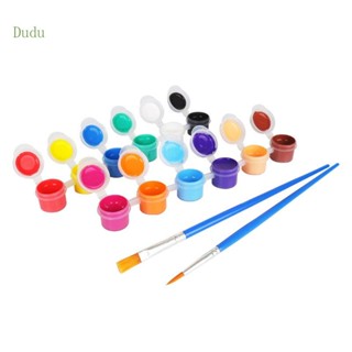 Dudu ชุดสีอะคริลิค แบบพกพา พร้อมพู่กัน 12 สี สําหรับงานปาร์ตี้ DIY