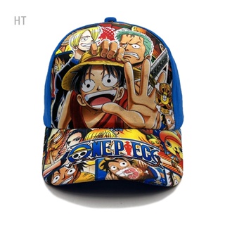 หมวกเบสบอล ผ้าฝ้าย 100% ปักลายอนิเมะ One Piece คุณภาพสูง สําหรับเด็กทุกเพศ