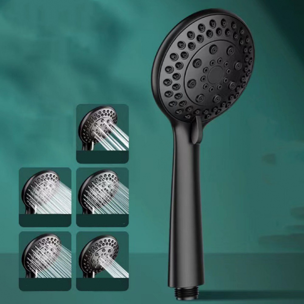 shower-head-1pcs-abs-material-black-booster-shower-head-silicone-nozzle