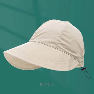 Bbyter หมวกชาวประมง ผ้าฝ้าย เกาหลี ฤดูร้อน ตีนตุ๊กแก หมวกปีกใหญ่ หมวกกันแดด