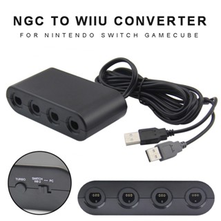 กล่องอะแดปเตอร์ควบคุมเกม USB 4 พอร์ต สําหรับ Nintendo Switch PC Wii U ☆Brzone