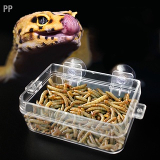 PP สัตว์สะเทินน้ำสะเทินบก สัตว์เลื้อยคลาน Anti Escape Feeder Worm Feeding Basin Tortoise Lizard Crawler Food Bowl