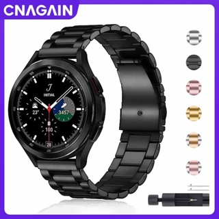 Cnagain สายนาฬิกาข้อมือสเตนเลส 18 มม. 20 มม. 22 มม. 24 มม. สําหรับ Samsung Galaxy Watch 5 3 40 มม. 44 มม. 45 มม. 42 มม. 46 มม. Gear S3 Huawei Watch GT3 gt2e