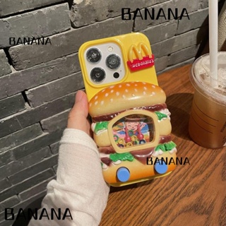 Banana1 เคสโทรศัพท์มือถือ TPU กันกระแทก ลายแฮมเบอร์เกอร์ สร้างสรรค์ สําหรับ iPhone
