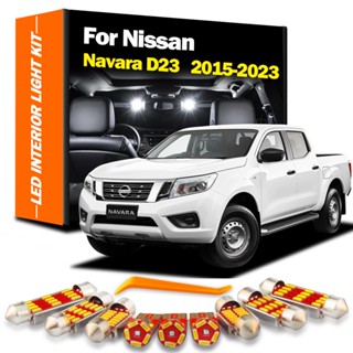 ชุดหลอดไฟ LED ติดป้ายทะเบียนรถยนต์ สําหรับ Nissan Navara D23 2015 2016 2017 2018 2019 2020 2021 2022 2023 6 ชิ้น