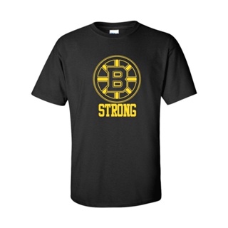 เสื้อยืดคอกลม เสื้อยืดแขนสั้น แขนสั้น เสื้อเชิตแขนสั้น เสื้อผ้าผชเสื้อยืด พิมพ์ลาย Boston Strong Marathon Hockey Bruins