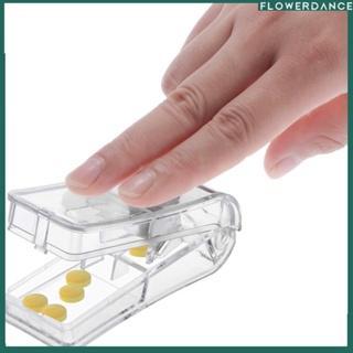 2-In-One Pc พลาสติกสี่เหลี่ยมผืนผ้าเครื่องตัดยาแบบพกพาขนาดเล็กกล่องยา Medicine Dispenser Travel แบบพกพาเครื่องตัดยากล่องเก็บ Flowerdance