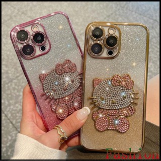 ลูกแมวระยิบระยับ เคสซิลิโคน iPhone Kitty case for Apple 13 เคสซิลิโคน iPhone 11 14 13 12 กันกระแทก เคส compatible for iPhone 14 14Pro 14plus 14promax 8 7พสัส 12 13 11 Pro max xr xs max cases