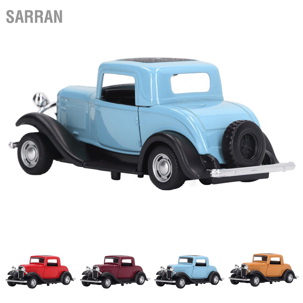 sarran-1-32-โมเดลรถคลาสสิกล้อแม็กวินเทจจำลองของเล่นโบราณ-pullback-opened-doors-model