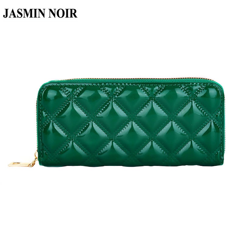 Jasmin NOIR กระเป๋าสตางค์ ใบยาว ลายสก๊อต มีซิป แฟชั่นสตรี Shopee Thailand