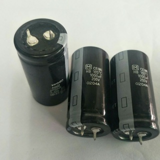 2ชิ้น Capacitor 1000uf200VDC (M)105C size 25x50mm.ของใหม่ของแท้คุณภาพดีเยี่ยม100% พร้อมส่ง