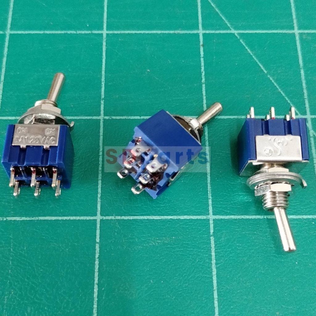 สวิทช์ Miniature Toggle Switch โยก สลับ 6 ขา 6P 6A 125V MTS-202 MTS-203 ...