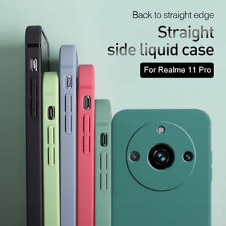 เคสโทรศัพท์มือถือ ซิลิโคนนิ่ม เนื้อแมตต์ กันรอยกล้อง ทรงสี่เหลี่ยม สําหรับ Realme 11 Pro+ 11 Pro Plus 5G