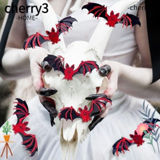 Cherry3 สติกเกอร์ PVC ลายค้างคาว 3D มีกาวในตัว กันน้ํา ลอกออกได้ สําหรับติดตกแต่งผนังบ้าน หน้าต่าง ประตู 12 18 24 ชิ้น