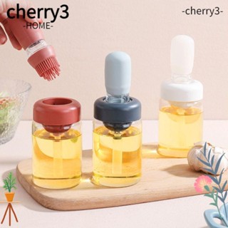 Cherry3 เครื่องจ่ายน้ํามันมะกอก บาร์บีคิว แก้วทอด สเต็ก แปรงน้ํามัน 2 In 1 ซิลิโคน หยด ตวงน้ํามัน ขวด