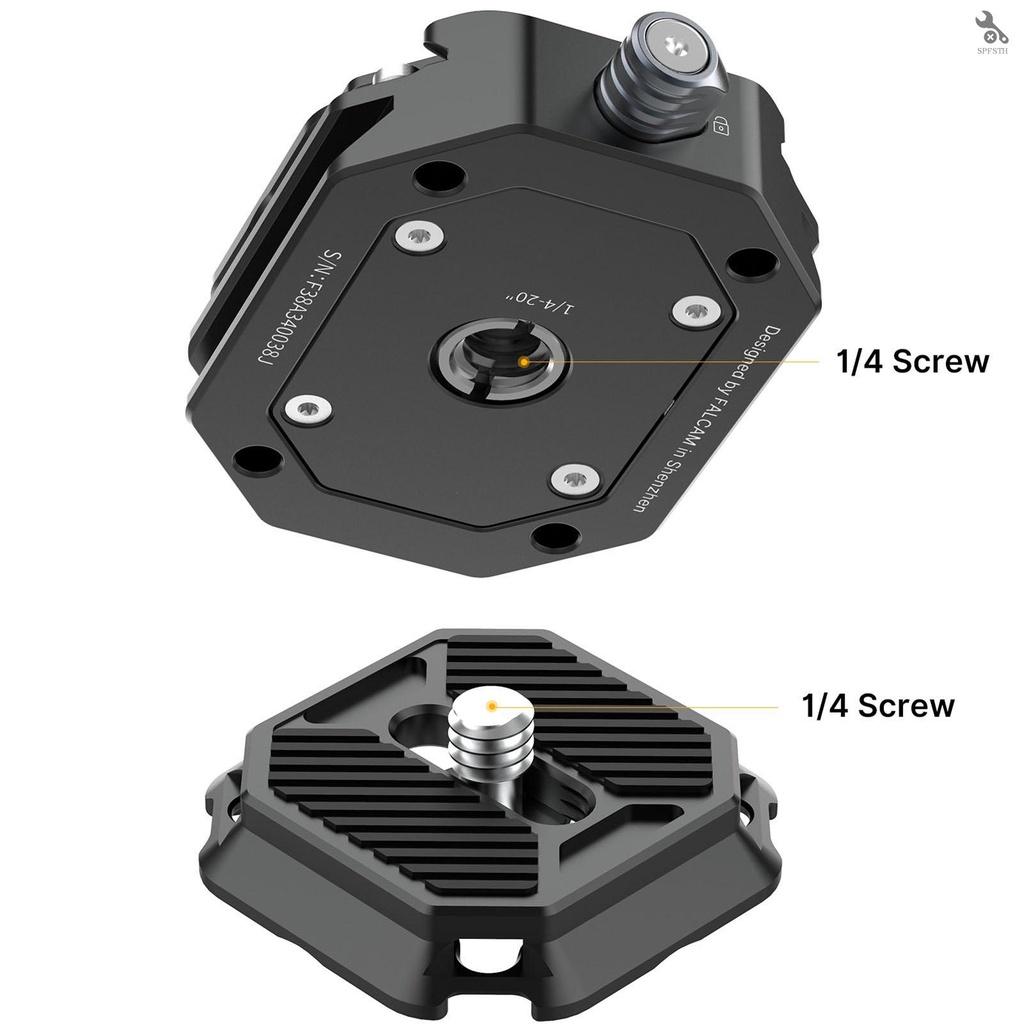 self-falcam-f38-ระบบปลดเร็ว-พร้อมฐานปลดเร็ว-และเพลทปลดเร็ว-สําหรับขาตั้งกล้อง-อลูมิเนียมอัลลอย-รับน้ําหนักได้-15-กก