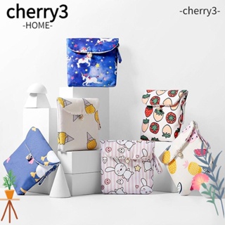 Cherry3 กระเป๋าเก็บหูฟัง ผ้าขนหนู ผ้าอนามัย ลายการ์ตูน แบบพกพา