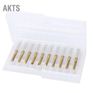 AKTS 10pcs 3.175mm Carbide End Mill 1/8" Shank Titanium Coated CNC PCB Engraving Bit