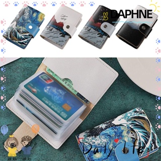 Daphne กระเป๋าสตางค์ หนัง Pu ใส่บัตรเครดิต บัตรประจําตัว 24 ช่อง แนวสร้างสรรค์