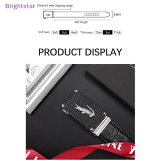 Brightstar ใหม่ เข็มขัดหนัง PU หัวเข็มขัดอัตโนมัติ 3.6 ซม. สไตล์นักธุรกิจ สําหรับผู้ชาย