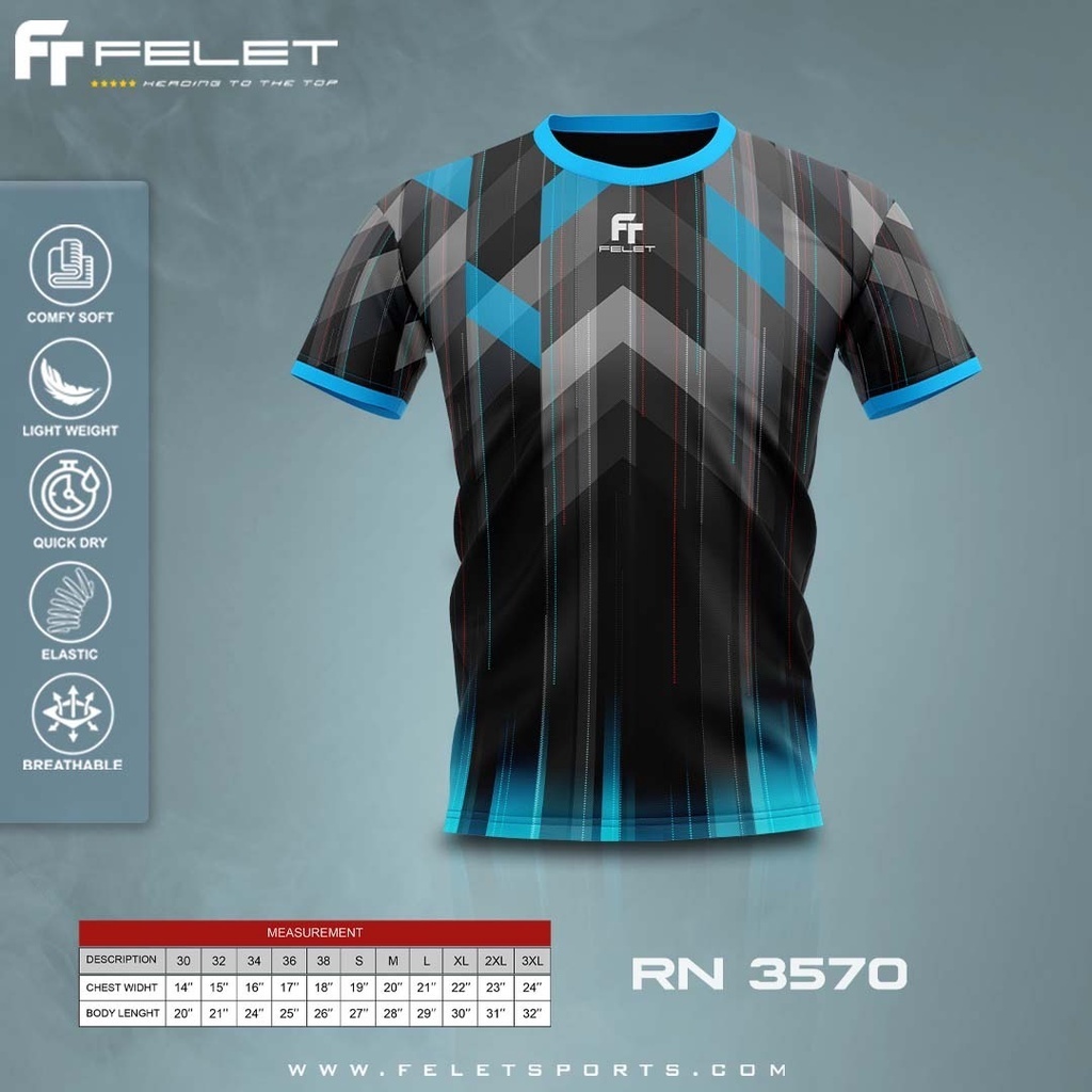 เสื้อยืด-ลายกราฟฟิค-felet-baju-badminton-baju-sukan-mirco-fiber-100
