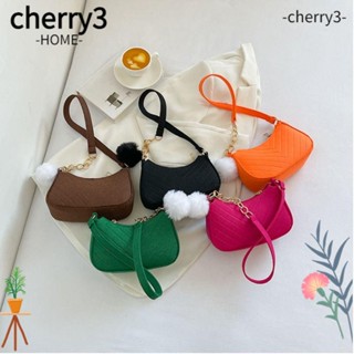 Cherry3 กระเป๋าสะพายไหล่ ทรงโท้ท ขนาดมินิ แต่งสายโซ่คล้อง สีพื้น แฟชั่นสําหรับสตรี