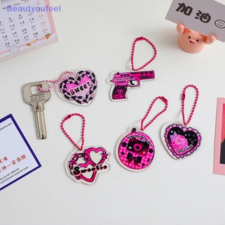 [Beautyoufeel] Y2k พวงกุญแจ จี้โบว์ รูปหัวใจ ขนาดเล็ก สร้างสรรค์ ของขวัญเพื่อนรัก สําหรับตกแต่งกระเป๋า รถยนต์
