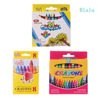 Blala ชุดดินสอสี 8 12 24 สี เพื่อความปลอดภัย สําหรับเด็กนักเรียน