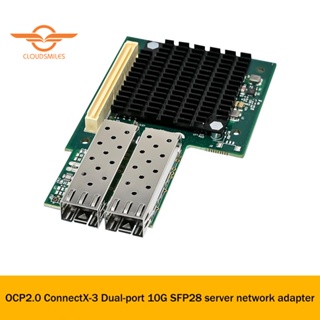 การ์ดเครือข่ายเซิร์ฟเวอร์ไฟเบอร์ SFP28 OCP2.0 Mellanox ConnectX-3 Dual-Port 10G SFP28