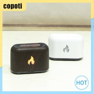 Copoti เครื่องทําความชื้น USB โคมไฟเปลวไฟ 7 สี สําหรับห้องนอน ห้องนั่งเล่น บ้าน