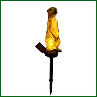 โคมไฟพลังงานแสงอาทิตย์ รูปปั้น Meerkat สําหรับตกแต่งสวนกลางแจ้ง