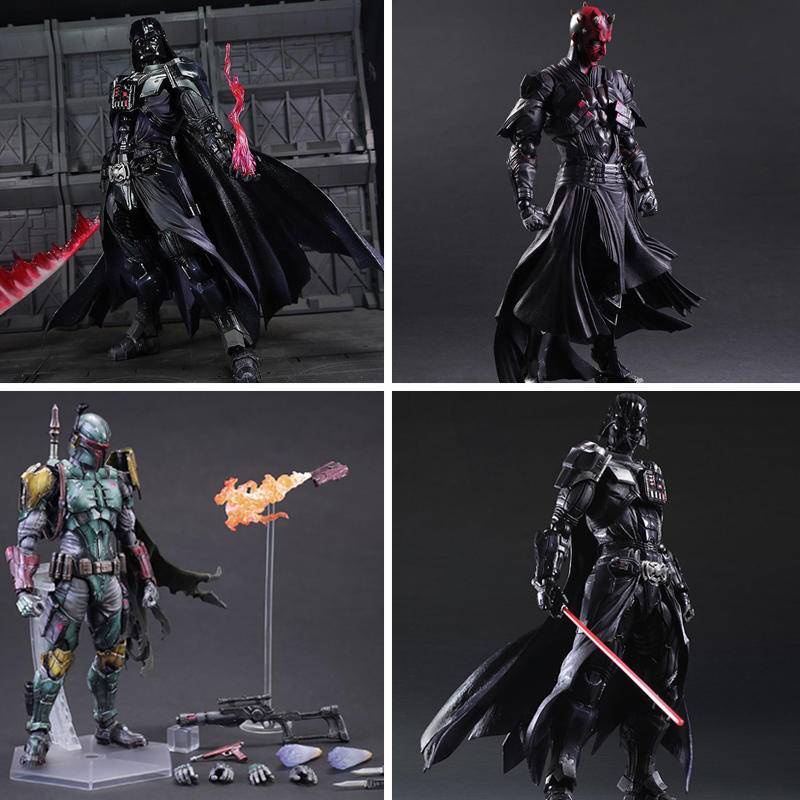 โมเดลฟิกเกอร์-marvel-play-arts-kai-star-wars-boba-fett-darth-vader-stormtrooper-maul-ขยับได้-ของเล่นสําหรับเด็ก