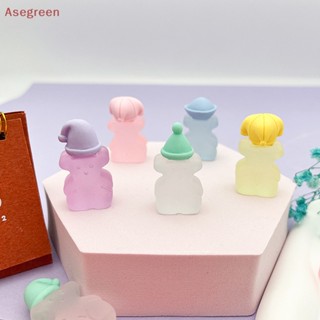 [Asegreen] เครื่องประดับเรซิ่นเรืองแสง รูปหมีน่ารัก ขนาดเล็ก สําหรับตกแต่งบ้าน รถยนต์ DIY 2 ชิ้น