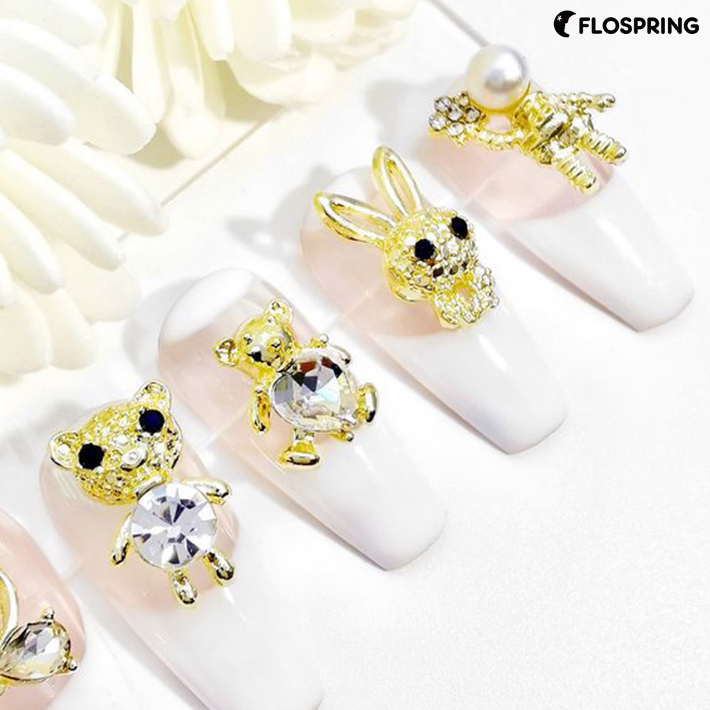 flospring-10-ชิ้น-ตกแต่งเล็บ-สวยหรู-diy-หมี-น้ําหนักเบา-โลหะผสม-เล็บ-เครื่องประดับ-สําหรับผู้หญิง