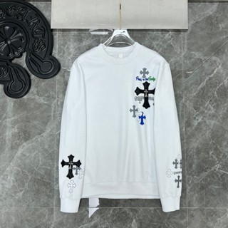 6W9V Chrome Hearts 2023 autumn and winter New Sanskrit peeling overlapping metal round neck long sleeve loose long sleeve sweater for men and women fashion