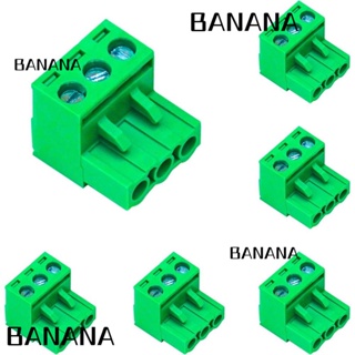 Banana1 สกรูเชื่อมต่อ PCB 5.08 มม. เมาท์ PCB 3 ขา สีเขียว 6 ชิ้น