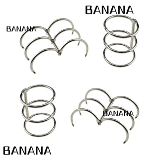 Banana1 แหวนหนังสือ 4 ชิ้น สันห่วง 3 ห่วง 4 ชิ้น บานพับสเตนเลส สีเงิน 30 มม. 1.2 นิ้ว