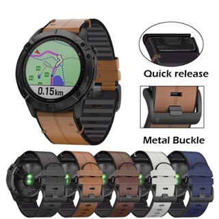 สายนาฬิกาข้อมือซิลิโคน หนัง 22 26 มม. สําหรับ Garmin Fenix 7X 7 6X 6 Pro 5X 5 Epix Gen 2 Smartwatch Easyfit