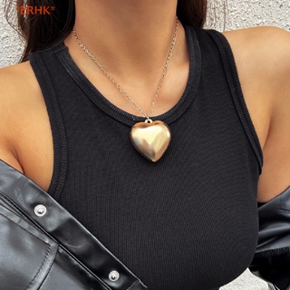 Erhk&gt; จี้สร้อยคอโชคเกอร์ ผ้ากํามะหยี่ รูปหัวใจ ขนาดใหญ่ ปรับได้ สีดํา สไตล์โกธิค สําหรับผู้หญิง