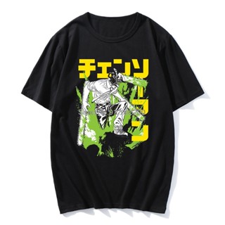 YFเสื้อผู้ชายเท่ ใหม่ เสื้อยืดแขนสั้น พิมพ์ลายอนิเมะ Chainsaw Man สไตล์ญี่ปุ่น ฮาราจูกุ สําหรับผู้ชาย  เสื้อยืดคอกลมเสื้