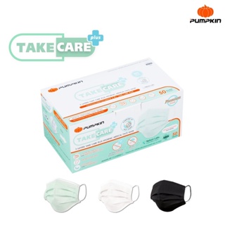 PUMPKIN Take Care Plus กล่องละ 50 ชิ้น หน้ากากอนามัยทางการแพทย์พัมคิน ความหนา3ชั้นนุ่มสบาย สายคล้องหูไม่ขาดง่าย ดีเยี่ยม
