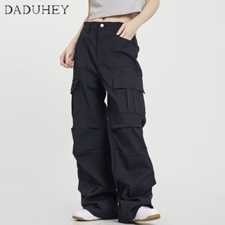 DaDuHey🎈 New American Style Light Color Casual Pants Womens Loose Parachute Pants Large Size Trousers Cargo Pants