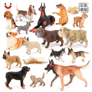 ❤การขายส่งโรงงานอุตสาหกรรม❤เด็กจำลองสัตว์สุนัขรุ่น Wolf Dog Doberman Teddy Beagle Collie Bulldog Pet Dog Toy Ornament