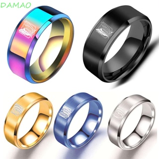 DAMAO Attack on Titan Rings 5 Colors Black Stainless Steel Jewelry Anime Fans Gifts Finger Rings