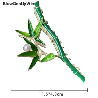 Blowgentlywind กิ๊บติดผมไม้ไผ่ ประดับไข่มุก สีเขียว สําหรับผู้หญิง BGW