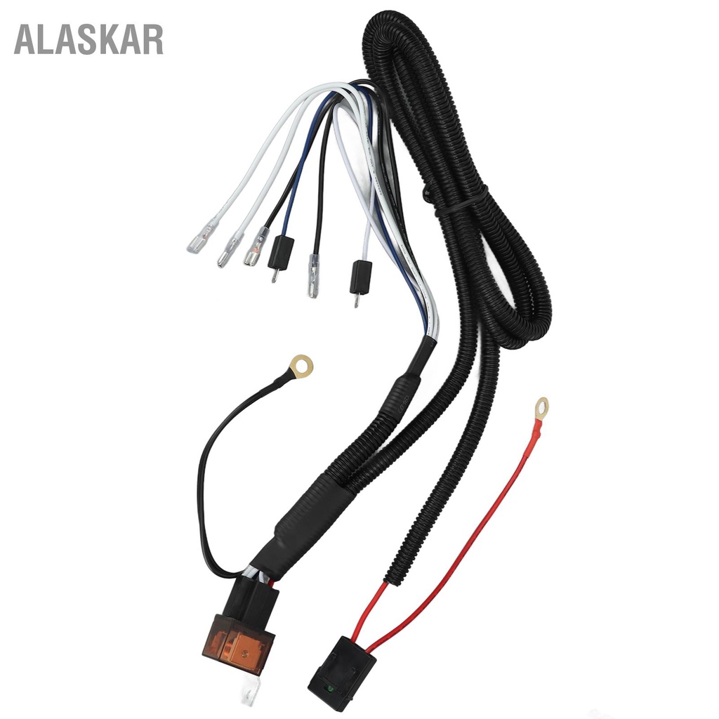 alaskar-12v-horn-ชุดสายไฟรีเลย์-1-9m-สาย-50w-หนึ่งถึงสอง-air-สายรีเลย์-harness-สำหรับรถบรรทุกรถจักรยานยนต์