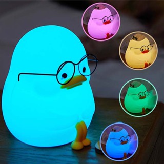 โคมไฟเป็ดซิลิโคน การ์ตูนน่ารักเป็ด LED Night Light Soft Touch ซิลิโคนของขวัญสำหรับเด็ก