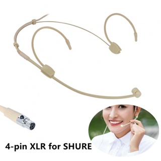 Hypercardioid Beige Headset Microphone with XLR Connector for Shure Wireless System