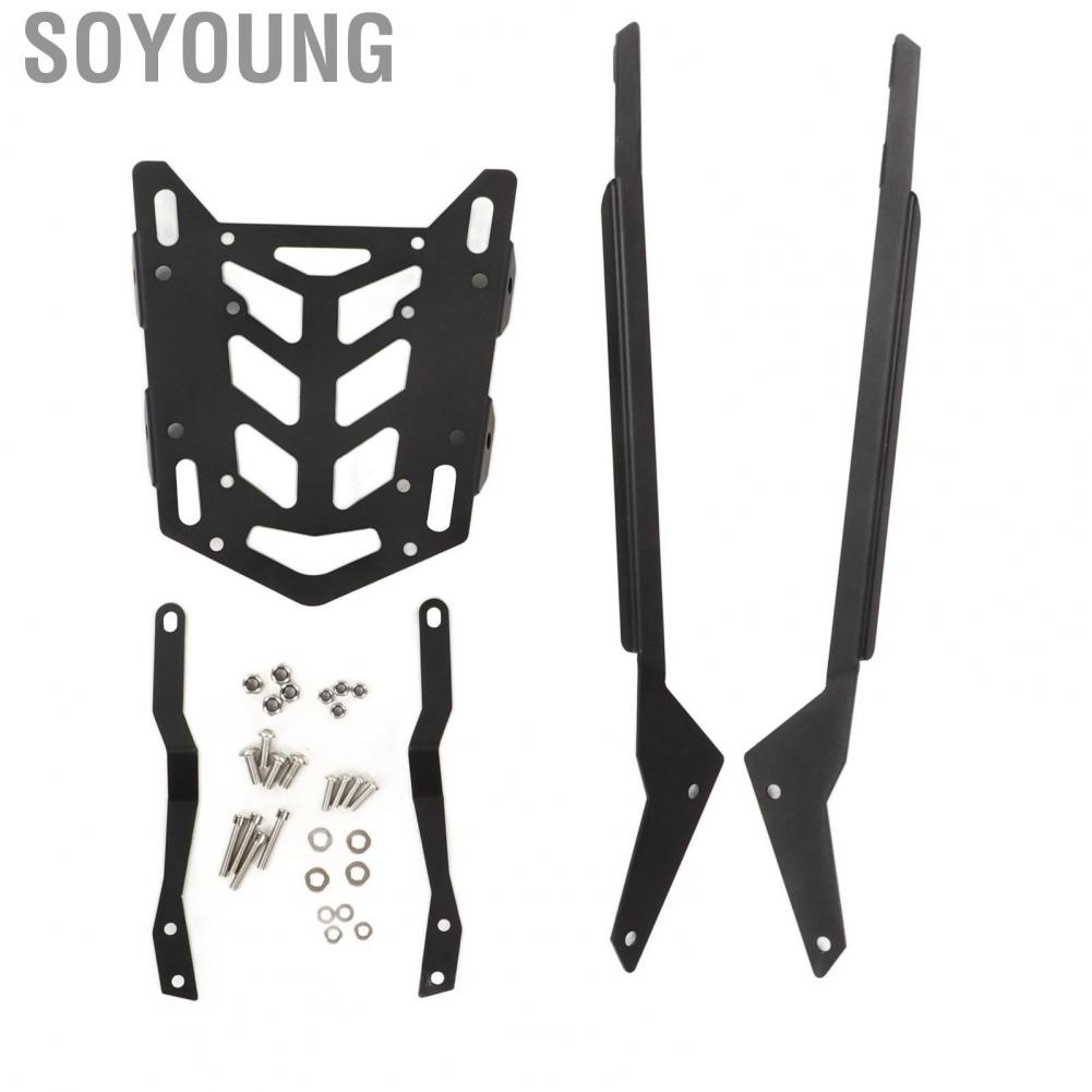 Soyoung Motorcycle Luggage Rack Rear Seat Holder Carbon Steel Rounded