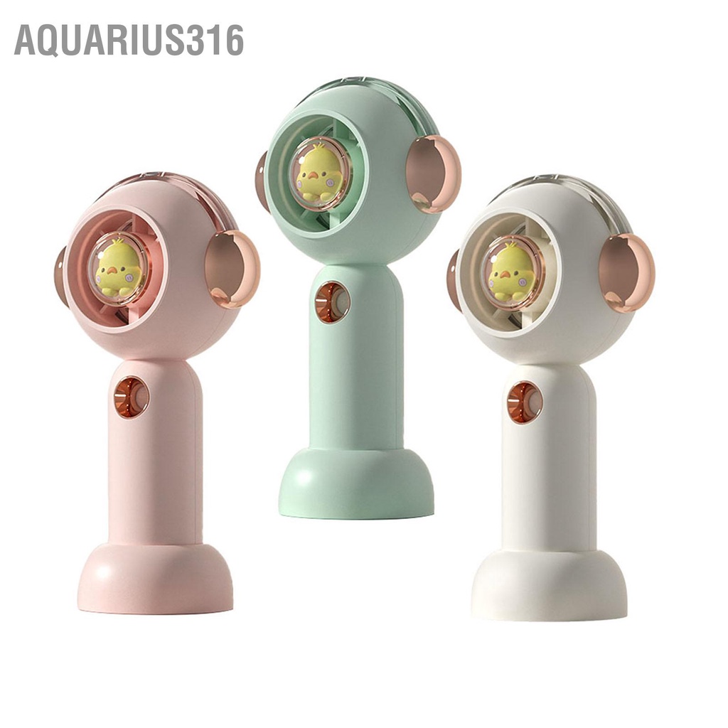 aquarius316-พัดลมไอน้ำพกพาแบบพกพาการ์ตูนน่ารักพัดลมส่วนตัวแบบชาร์จ-usb-สำหรับกลางแจ้งในร่ม